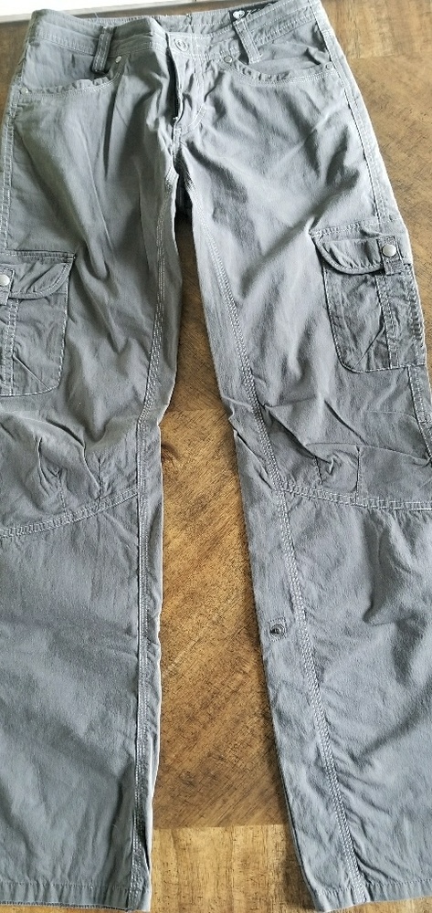 Cargo pants that can roll up into capris.